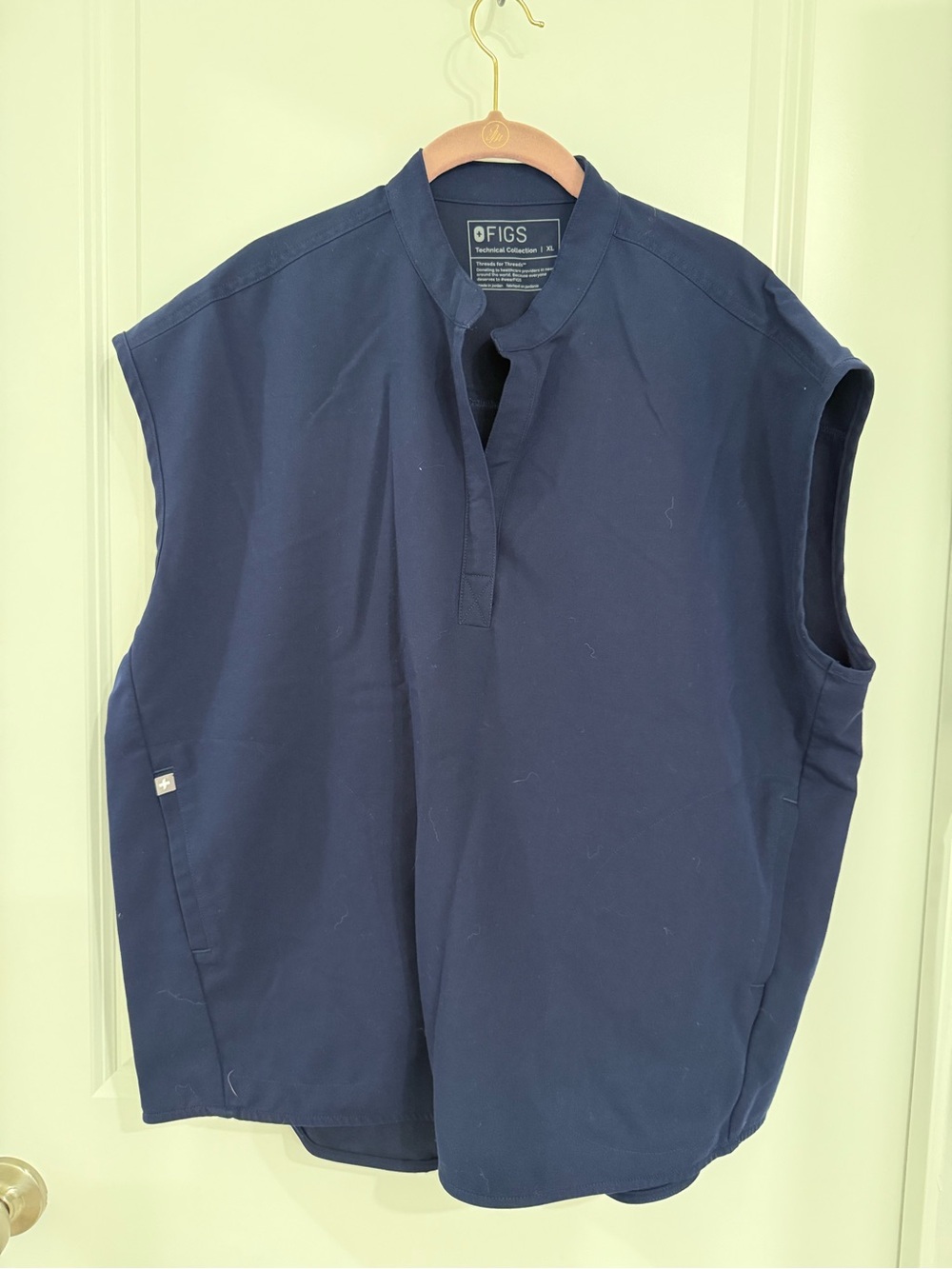 Figs Navy Sleeveless Medical Top